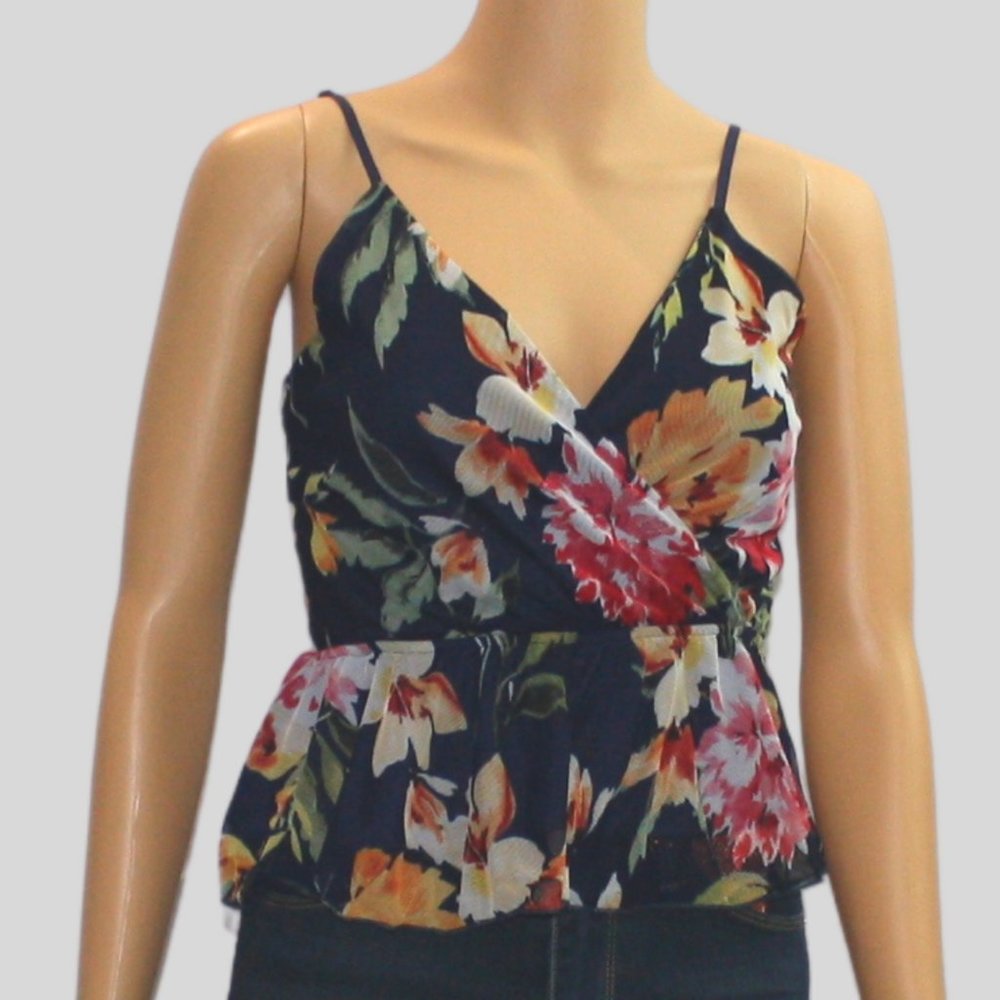 Dark Blue Floral Top
